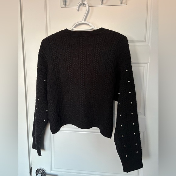 Black knit cropped sweater - Picture 2 of 2